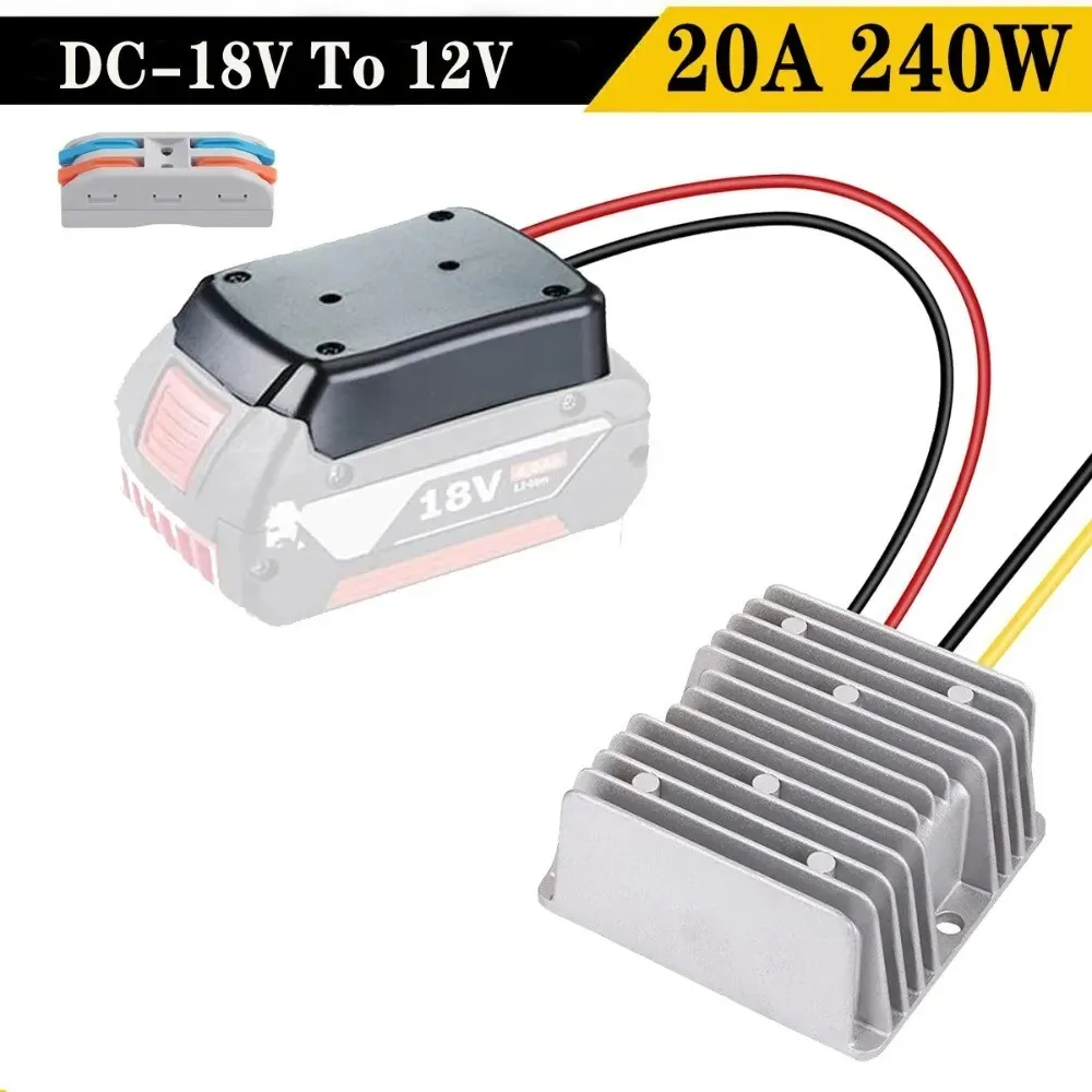 Regulador de Tensão Buck Boost Automático Conversor para Bosch Blue dc 18v para dc 12v 20a 240w Step Down Diy