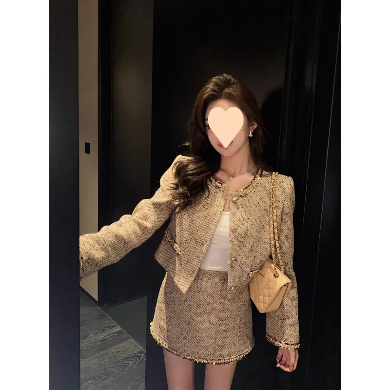 

Tweed Jacket Girl Womens Winter Silk Velvet Chunky Knitted Drawstring Detachable Soft Fuzzy Drop-Shoulder Fleece-Like Wide Daily