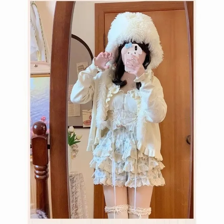 تنورة هاراجوكو الحلوة المطبوعة بالورود للنساء Y2k تنانير كعكة عالية الخصر مكشكشة صيفية جديدة تناسب الجميع بسيطة Faldas Mujer