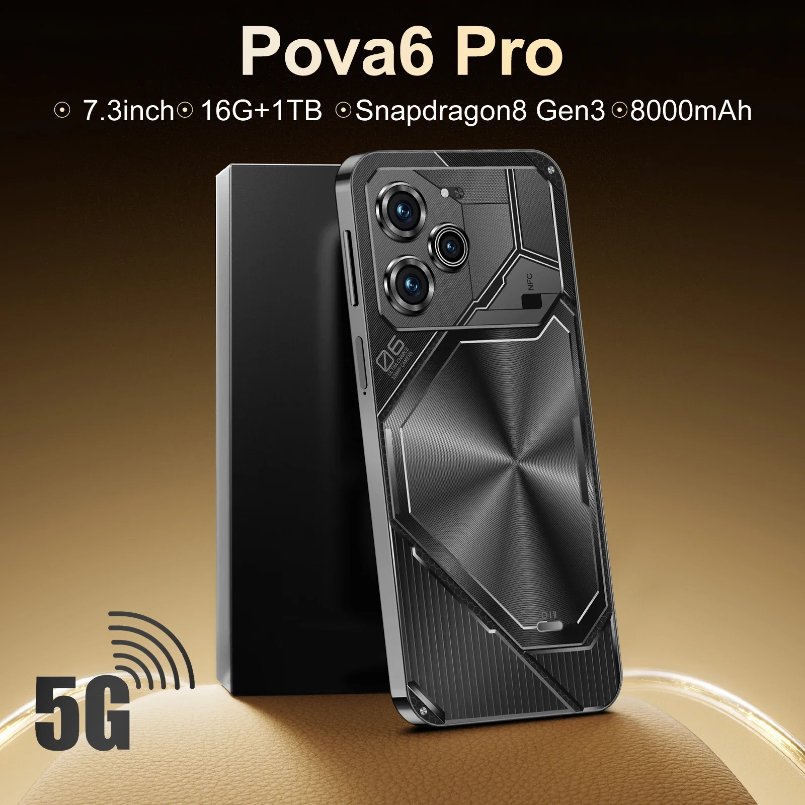 

Original Pova6 Pro Global Version Smartphone Snapdragon8 Gen3 16G+1TB 8000mAh 50+108MP 4G/5G Cellphone Android Mobile Phone