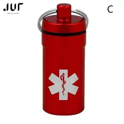 Portable Waterproof Outdoor Medicine Pill Container Aluminum Case Keychain Metal Waterproof Box