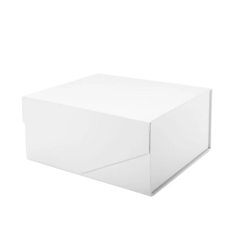 6 Gift Boxes 9x6.5x3.8 Inches, Rectangle Collapsible Boxes with Magnetic Lids for Gift Packaging (Matte White, Grain Texture)