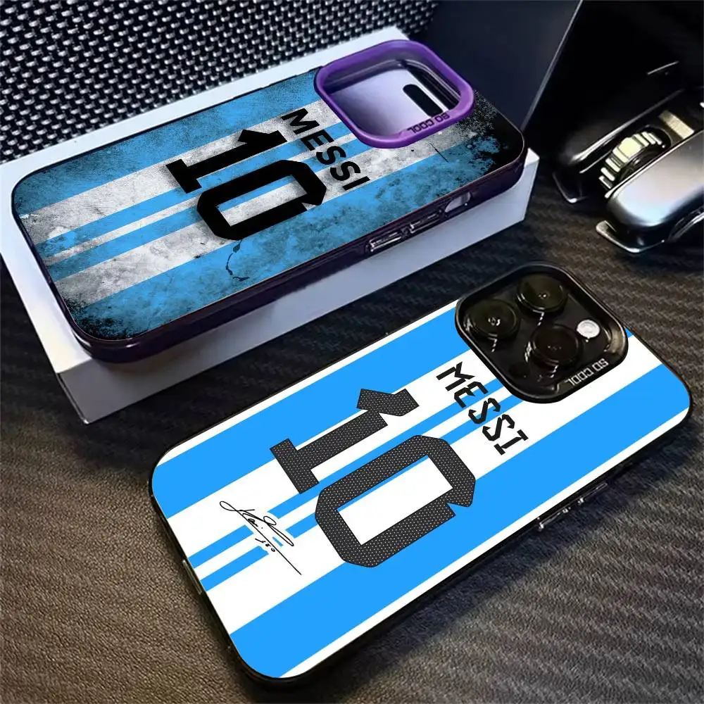 

Football Lionel Messi -10 Phone Case For Gradient Silver Case iPhone 17,16,15,14,12,13,11 Plus,Pro Max,XS