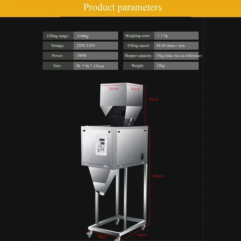 Scale Herb Filling And Weighing Machine Tea Leaf Filler Automatic Packing Machine Particle Powder Black Tea Racking Device