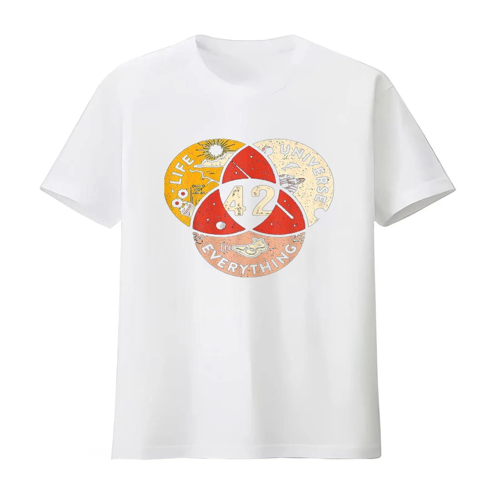 42 Answer to Life Universe and Everything T-Shirt Summer Casual Cotton Tee Oversized Streetwear Tops Vintage Graphic Print