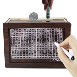 1000/2000/3000/5000/10000 Euro Money Box Wooden Piggy Banks to Save with Reusable Money Box with Saving Goal and Numbers Boxes