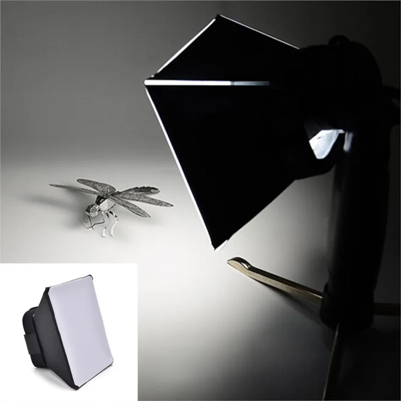 Diffuser Softbox Mini Portabel untuk Flash Speedlight Fotografi 10x13cm