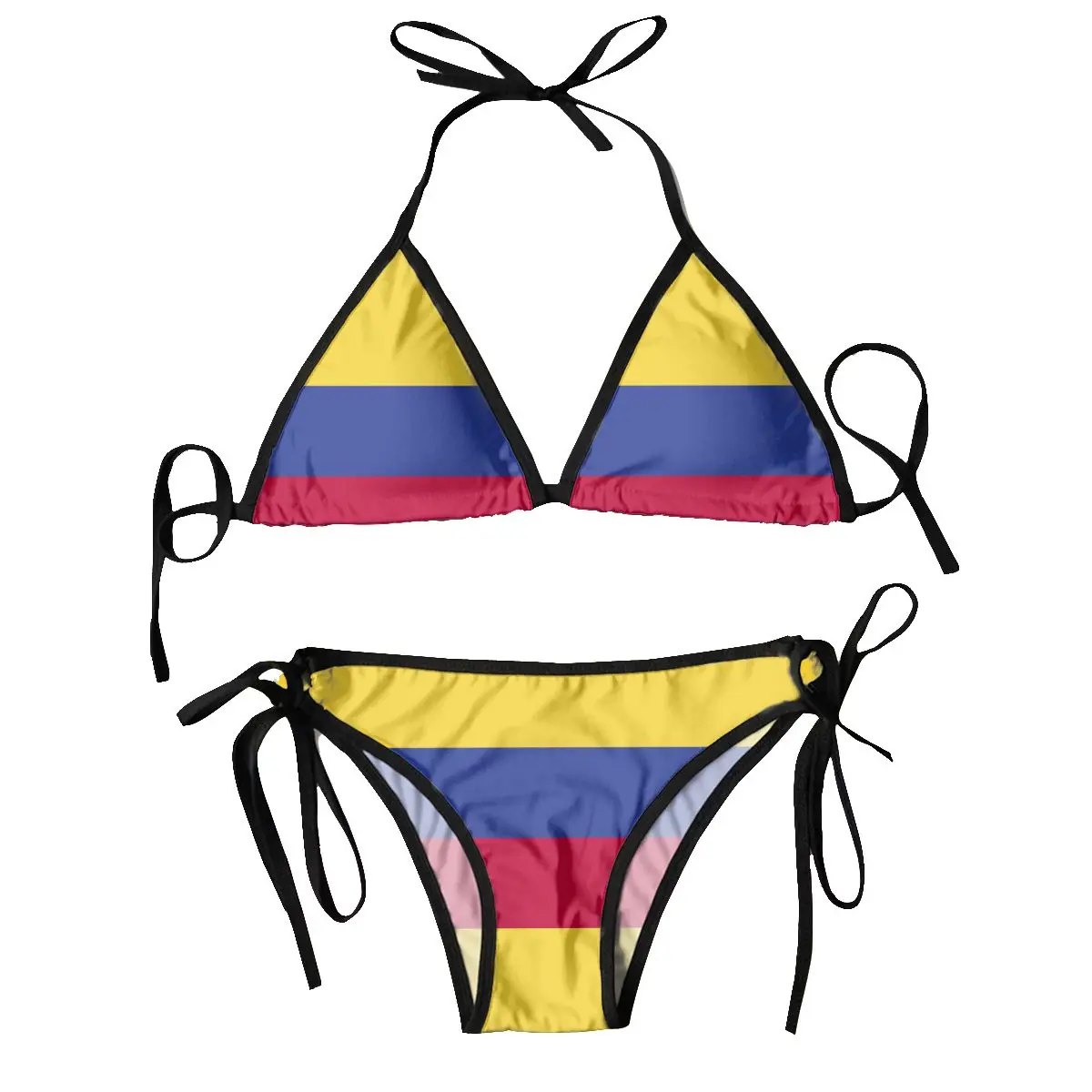 Bikini Femme 2024 Luxe Colombia Flag Two Piece Women\'s Set