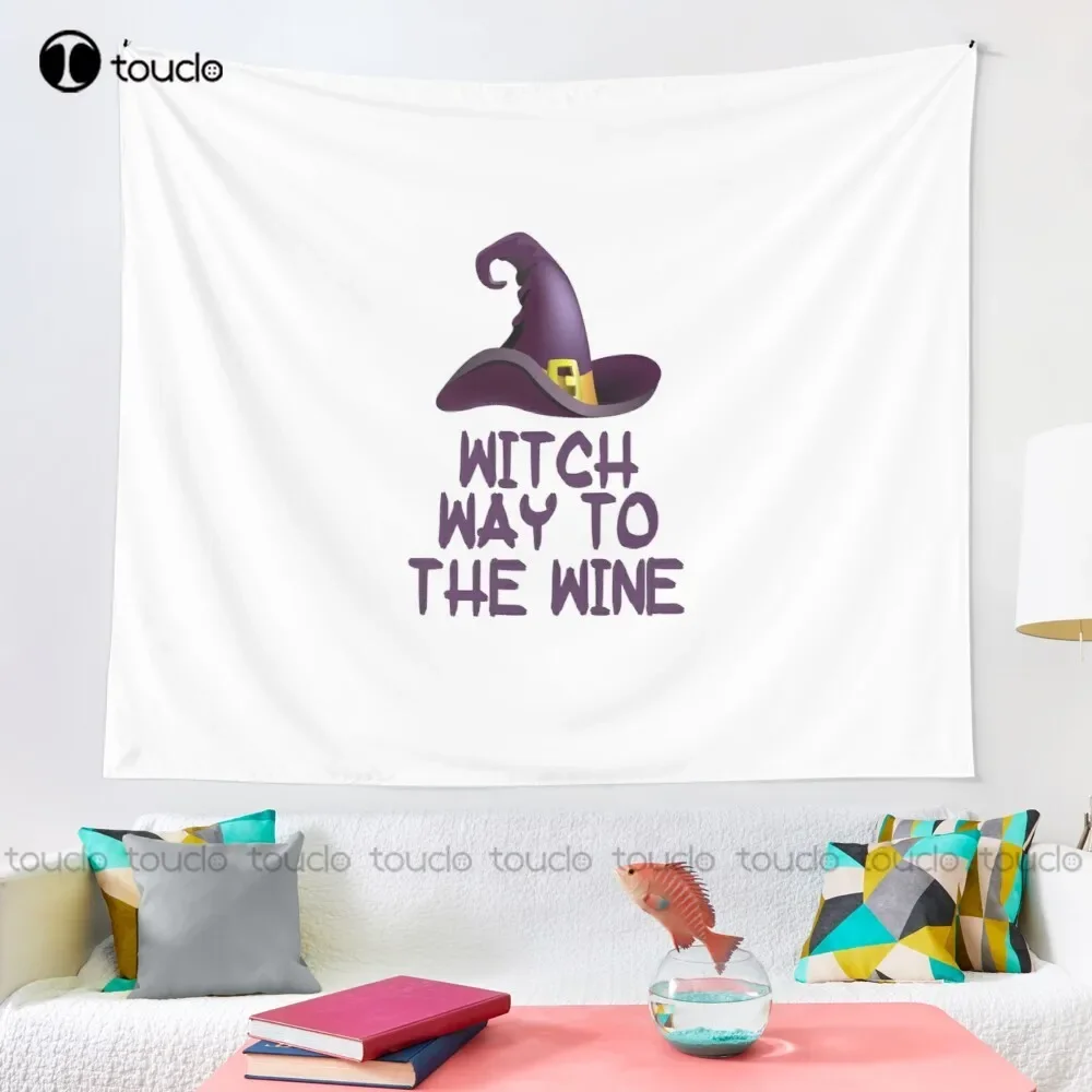 Witch Way To The Wine Tapestry Tapestry Review Tapestry Wall Hanging For Living Room Bedroom Dorm Room Home Decor Wall Covering