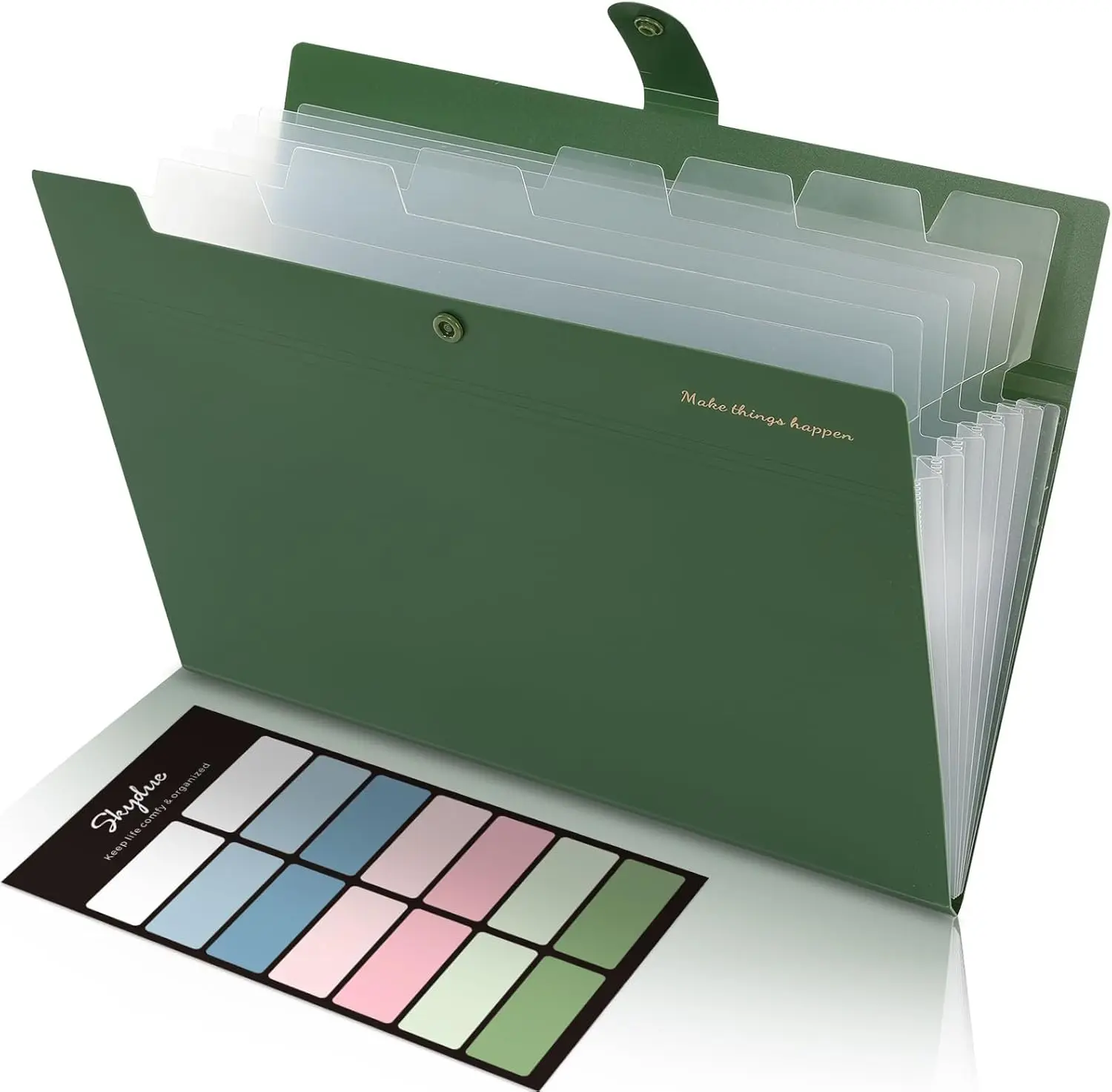 

Expanding File Folders with 8 Pockets, Accordion Organizer for Paper Bills and Receipts, Letter Size Portable Office Supplies