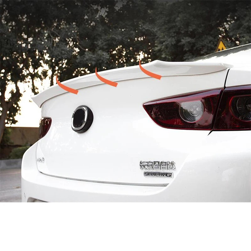 CEYUSOT FOR New Mazda 3 Car Spoiler ABS Material High Quality 2019 2020 Mazda3 4door Sedan Rear Tail Wing Accessories DK Style