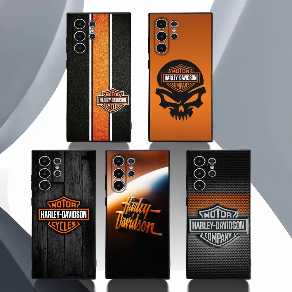 Coole H-Harley-Davidson-Handyhülle für Samsung S-Serie S20 S21 S22 S23 S24 FE Plus Ultra TPU Weiche, hautfreundliche Hülle