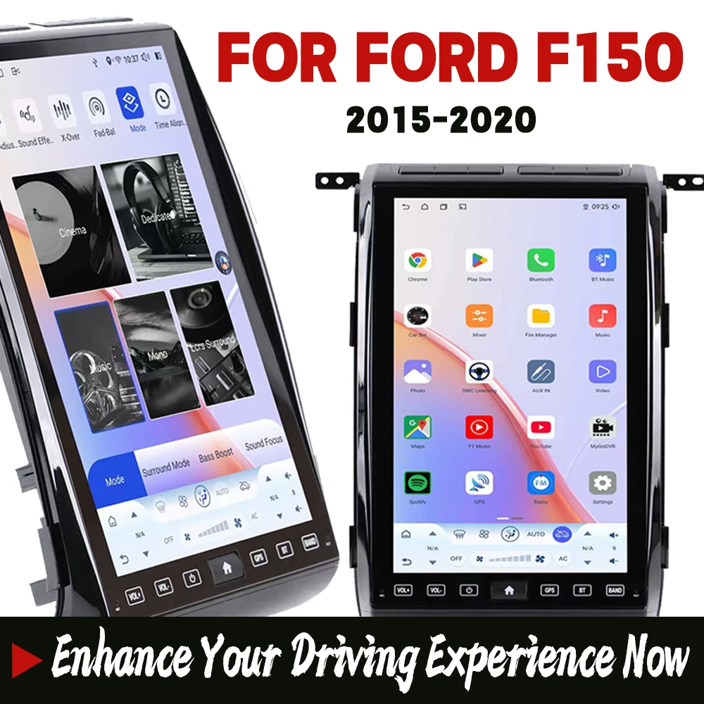 

14.5" 2.5K Android Radio for Ford F150 2009-2015 Vertical Screen Qualcomm CarPlay Android Auto GPS DSP A/C Control Video Player