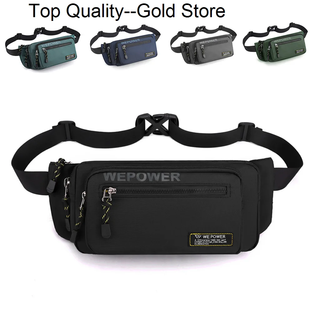 

Men Waist Fanny Pack Belt Cross Body Shoulder Bag Running Waterproof Multi-purpose Travel Male Nylon Sling Chest Bum Hip Bags