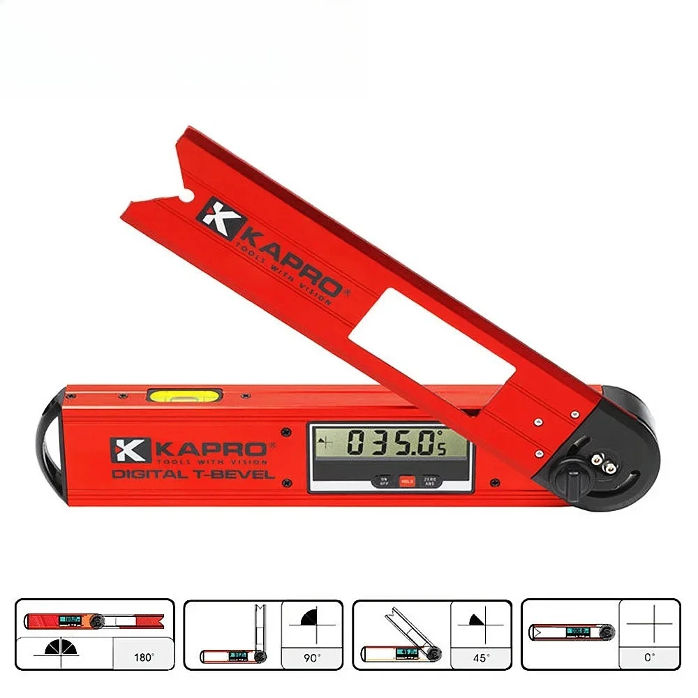 Kapro Electronic Goniometer Digital Bevel Spirit Level High Precision Angle Measurer Protractor Inclinometer Bubble Angle Ruler