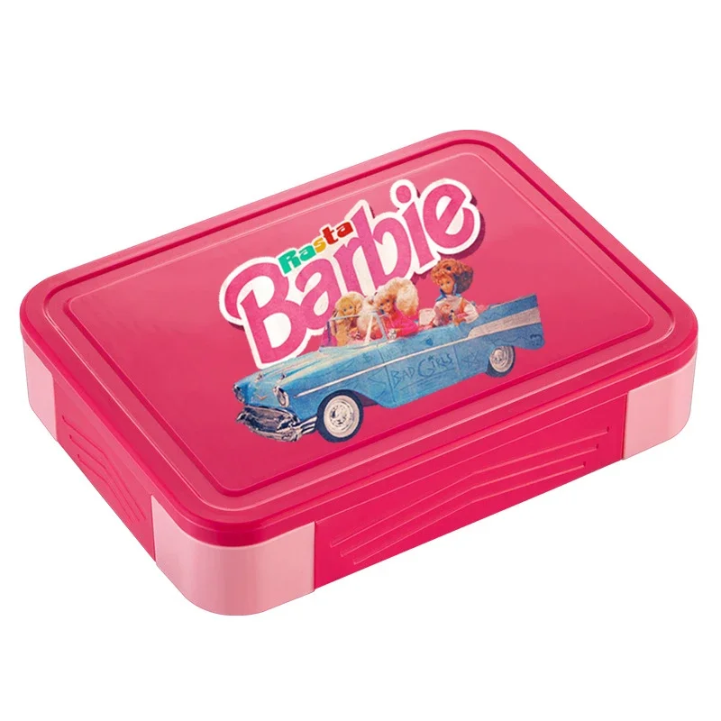 Cartone animato carino Bento Box serie Barbie adulti bambini studente portatile Lunch Box stoviglie scomparto sigillo insalata di frutta scatole