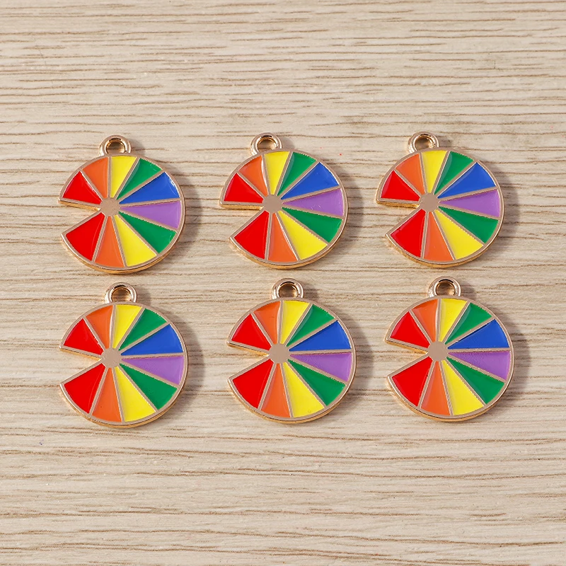 10 Stück Niedliche Bunte Emaille-Regenbogen-Herz-Mond-Anhänger für Schmuckherstellung, Halsketten, Ohrringe, Armbänder, DIY-Bastelzubehör – Detail 21