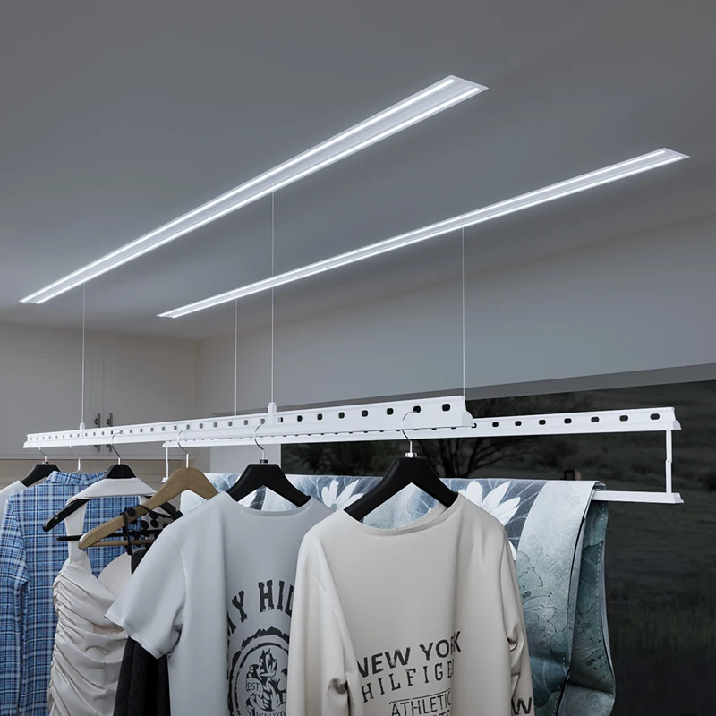 Hong Kong Balcony Ceiling Electric Drying Rack Lighting Smart Automatic Laundry Lift Drying Rack 1.8 Meters Long 220V/110V