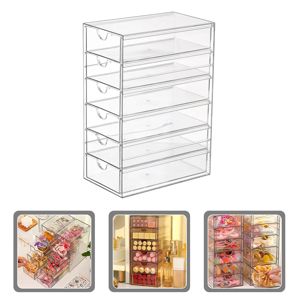 

Jewelry Storage Case Stackable Drawer Box Glasses Makeup Holder Tabletop Desktop Drawers