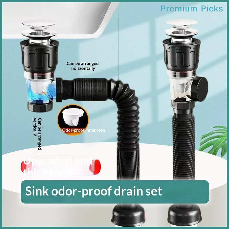 portableFlexible Drainage Outlet Pipe Leakage Proof Deodorant for Kitchen Bathroom Sink Restroom Vanity