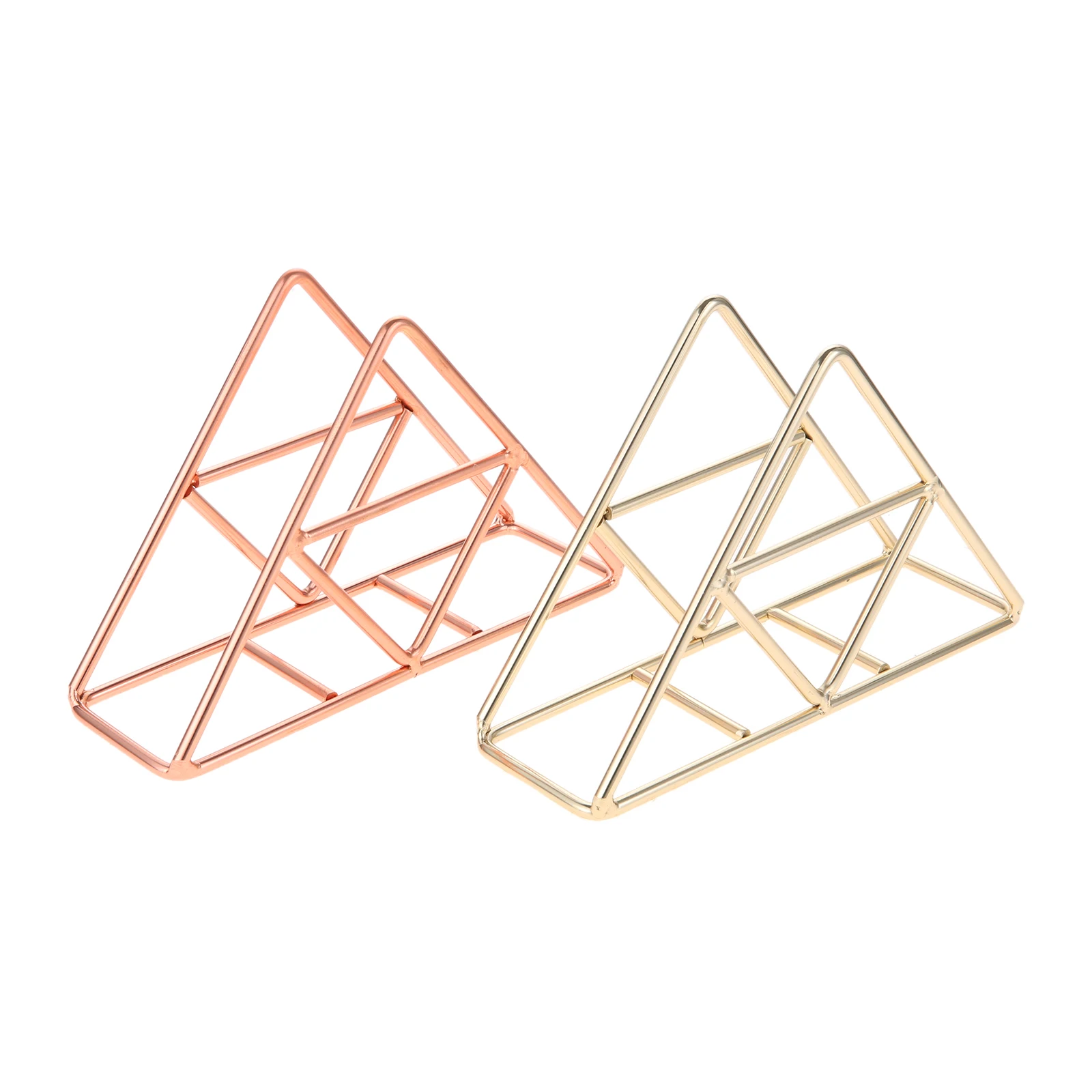 1pc Triangle Napkin Holder Vertical Stainless Steel Hollow Decor Dinner Tissue Stand Ring Gold/Rose Gold BBQ Wedding Party