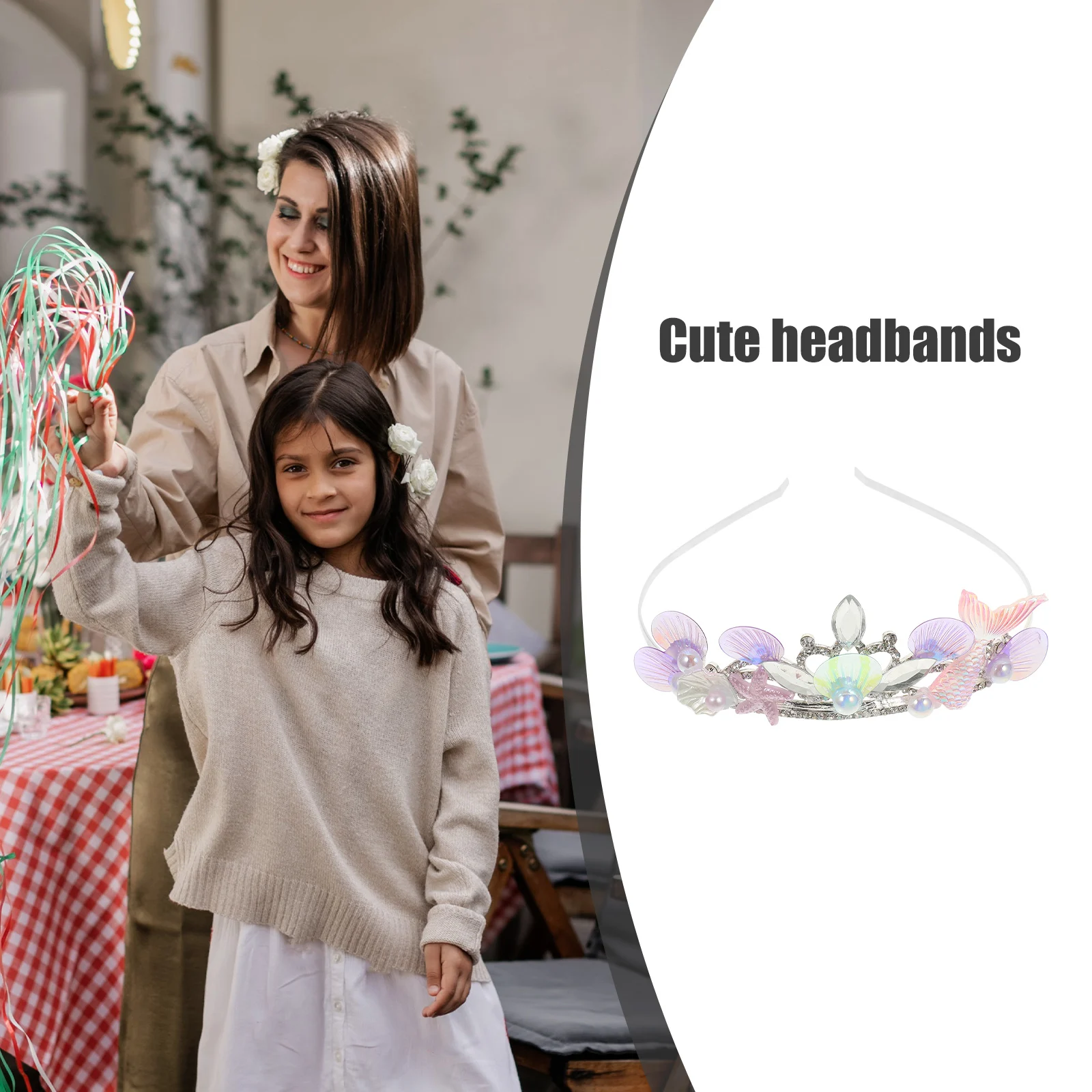 

Crown Headband Rhinestone Tiara Metal Hair Accessory Sparkly Party Holiday Cute Headdress For Women