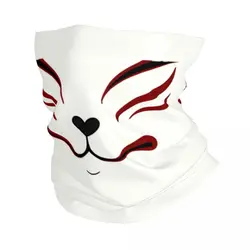 Kitsune Fox Bandana Neck Gaiter for Hiking Camping Women Men Wrap Scarf Japanese Anime Cosplay Balaclava Warmer