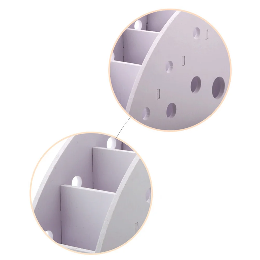 Stationery Holder for Desk Desktop Organizer Wood Container Remote Control White