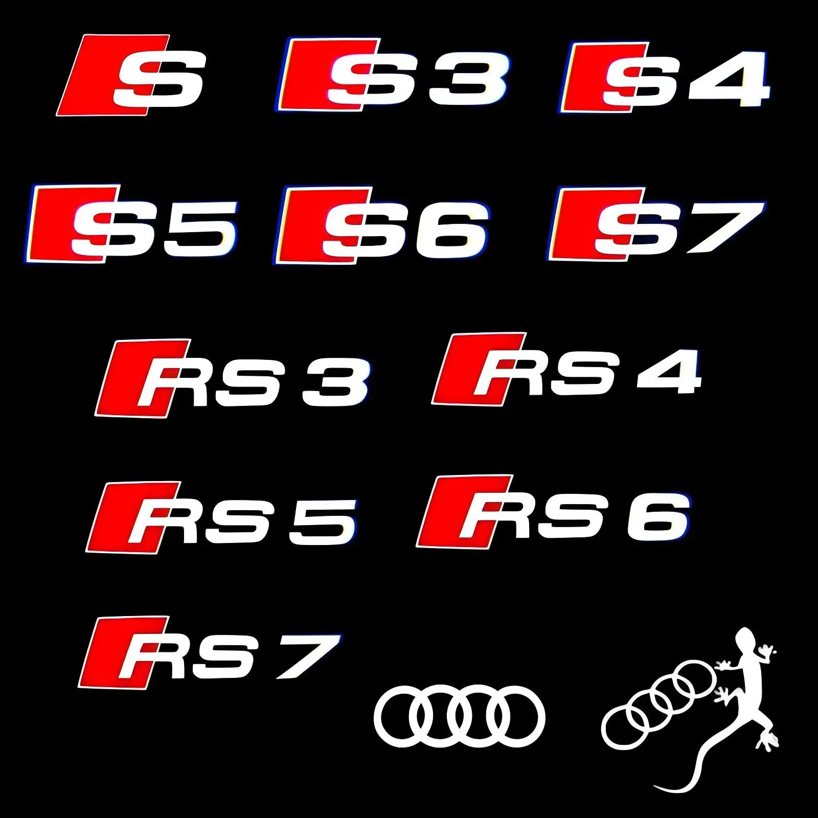 2x Auto Door Led Logo Welcome Light Projection Lamp For Audi Sline Sport A4 B5 B6 B7 B8 RS S3 S4 S5 S6 S7 RS RS3 RS4 RS5 RS6 RS7