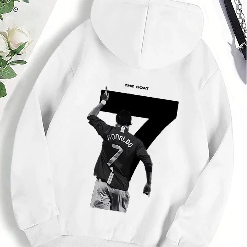 CR7 Cristiano Ronaldo Soccer Graphic Men's Women's Pullover Hoodie Jersey Back Print Harajuku Leisure Neutral Sweatershirt Top