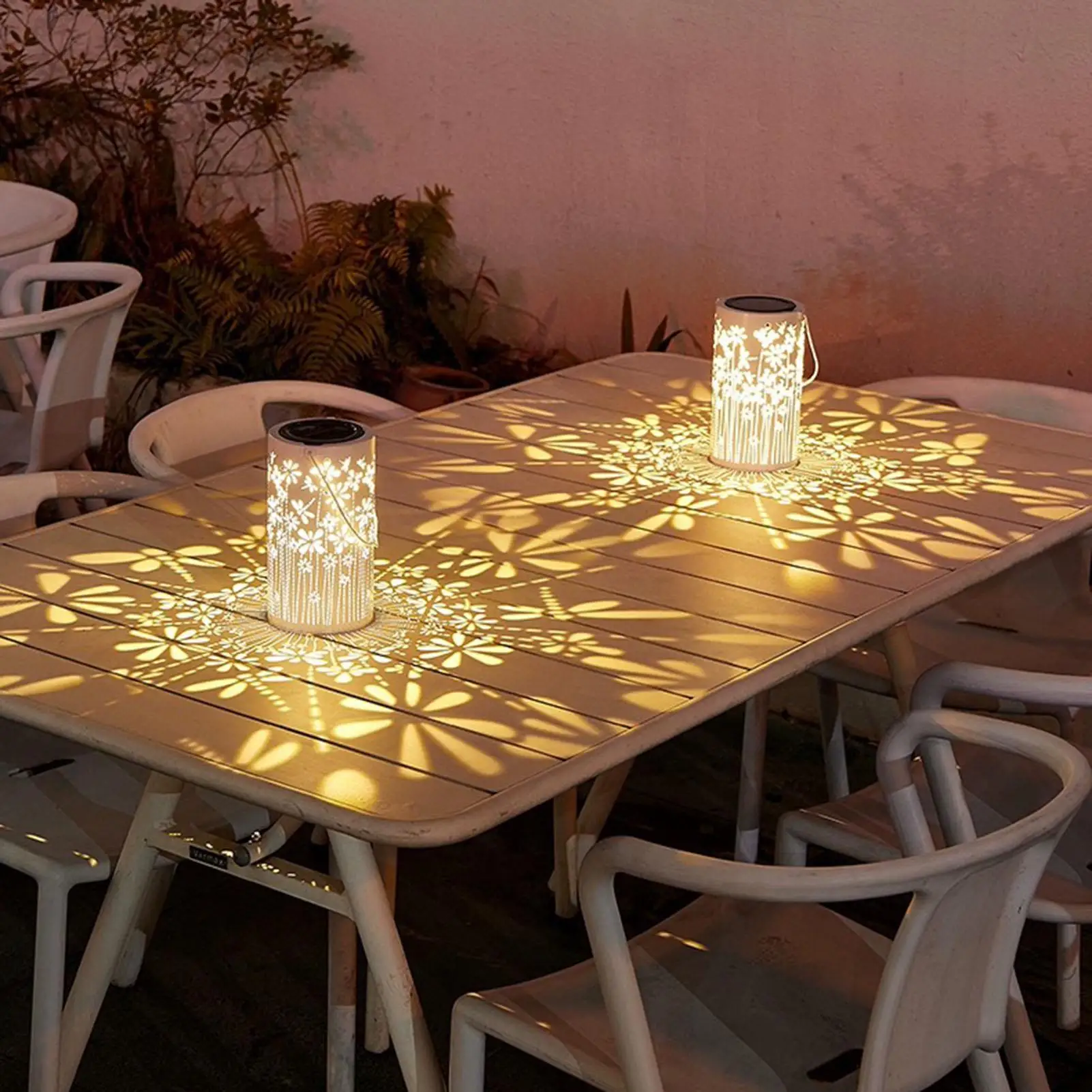 Outdoor Lanterns For Porch Decorative Colorful Metal Flower Lights Solar Lights Outdoor Pathway For Yard Outside Path Landscape