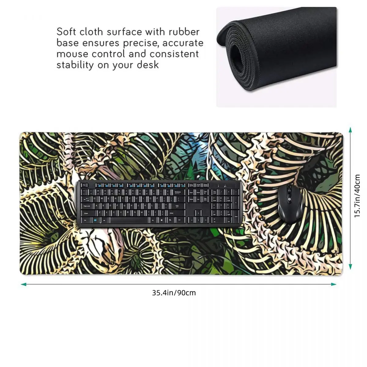Cool Snake Skull Aesthetic Art Large Mouse Pad Computer Keyboard Mouse Mat Gaming PC Laptop Desk Mat Office Table Mats