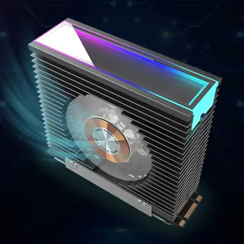 ARGB M.2 2280 SSD散熱器,配備50MM PWM雙風扇,附導熱墊,適用於M.2桌上型電腦。 8 最佳銷售 散熱片 - №8