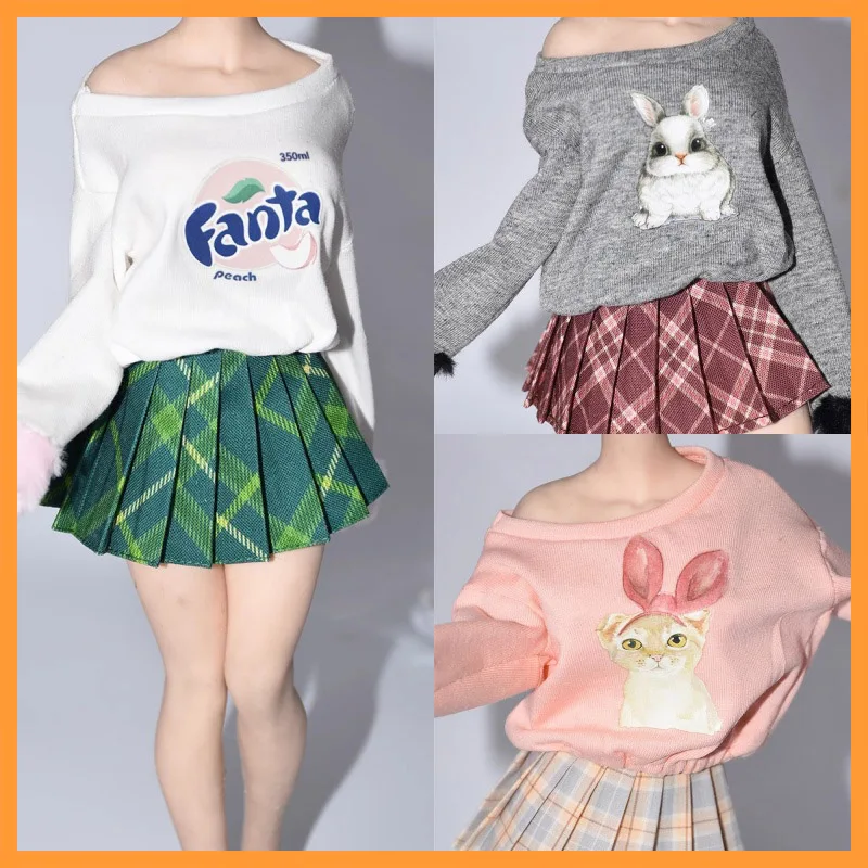 

In Stock 1/6 Scale Sweet Cute Cartoon Hoodie Pleated Skirt Fit 12inch TBL Action Figure Model Toys For Fans DIY Gifts