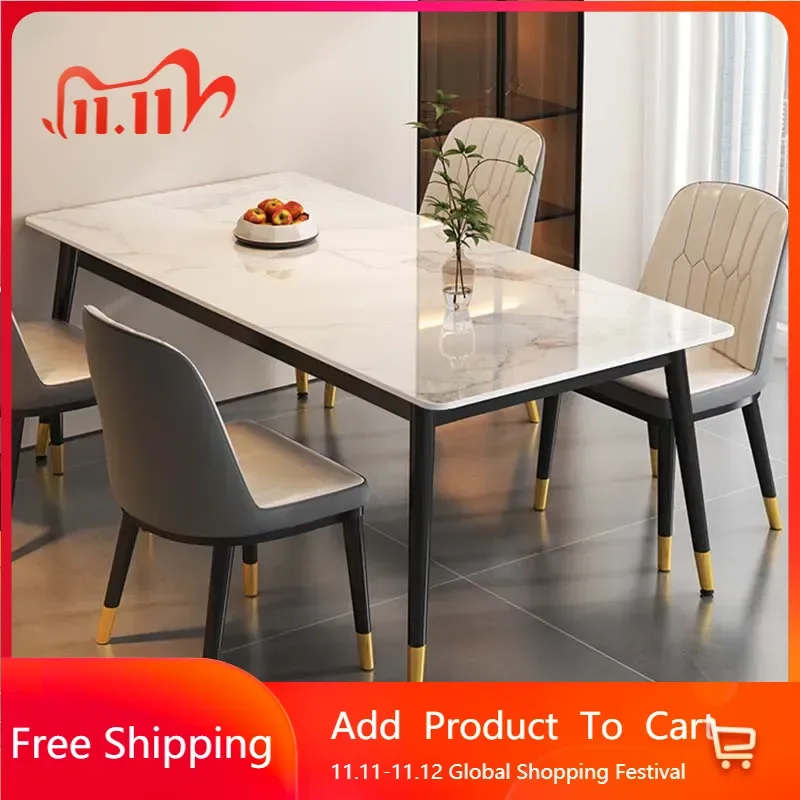 

Nordic Rectangular Table Luxury Designer Nordic Kitchen Dining Table Living Room Modern Salon Tavoli Da Pranzo Hotel Furniture