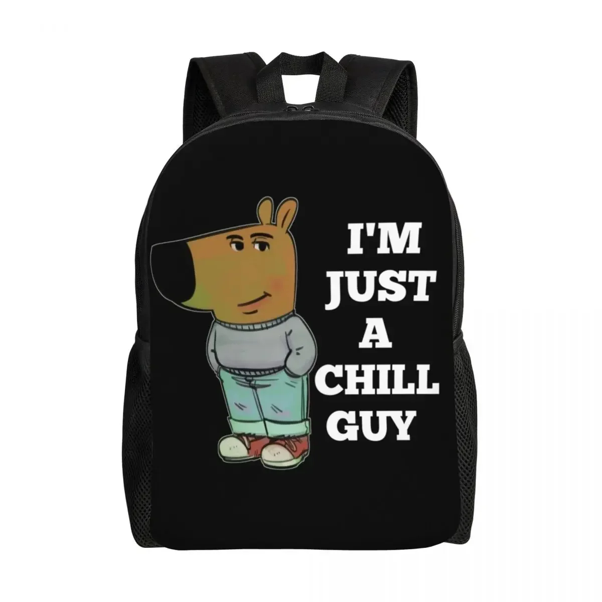 

Custom I'm Just A Chill Guy Funny Cartoon Meme Travel Backpack Women Men School Laptop Bookbag College Student Daypack Bags
