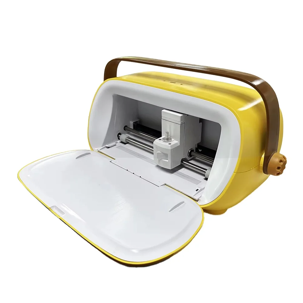 mini plotter cutting machine A5 size yellow cute vinyl cutting plotter for sticker paperboard vinyl plotter