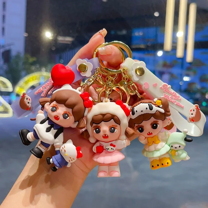 

Hello Kitty Melody Sanrio Keychain Cute Anime Car Accessories Fashion Bag Charm Key Ring Cosplay Collection