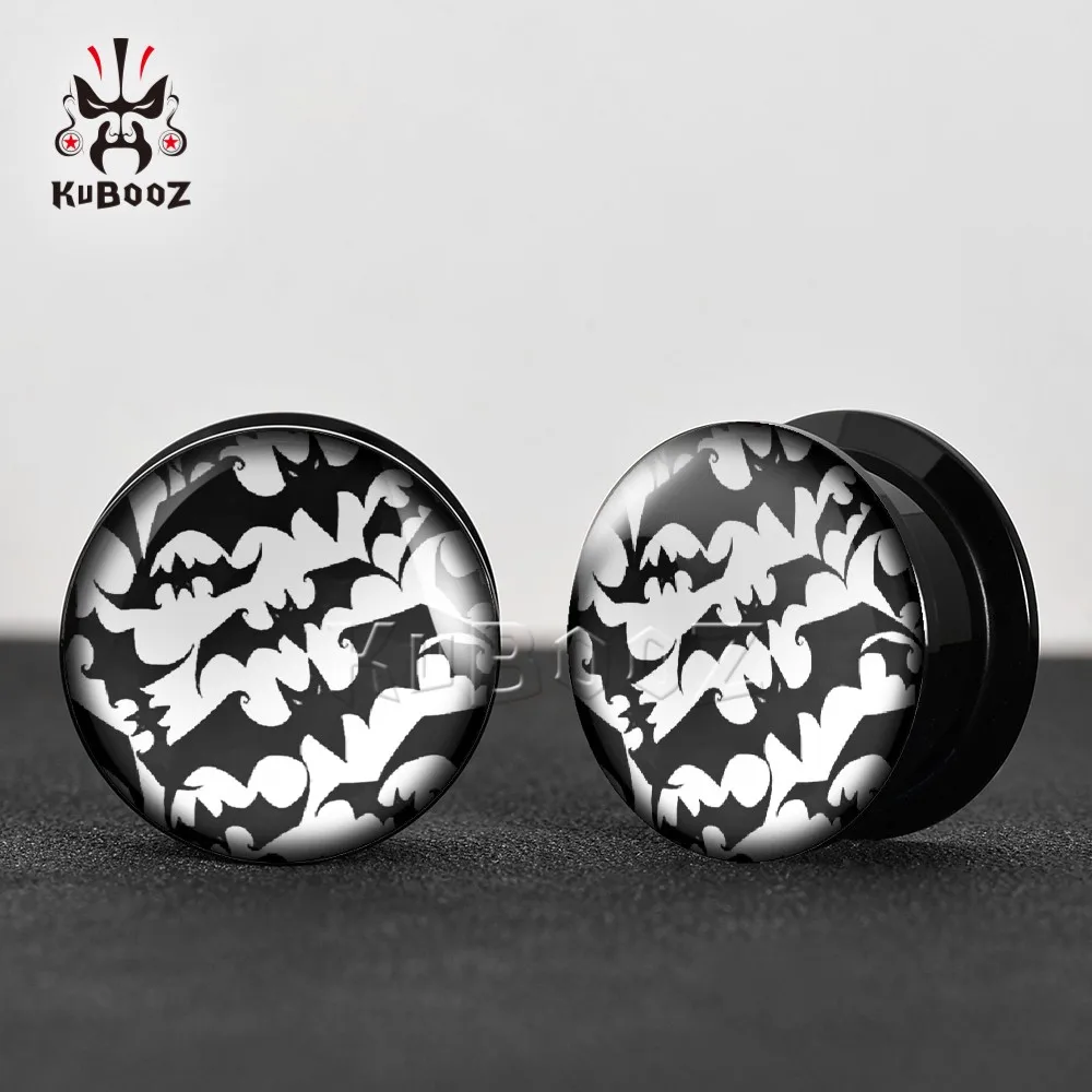 KUBOOZ Acrylic Bat Ear Plugs Gauges Piercing Jewelry Stretchers Expanders 2PCS