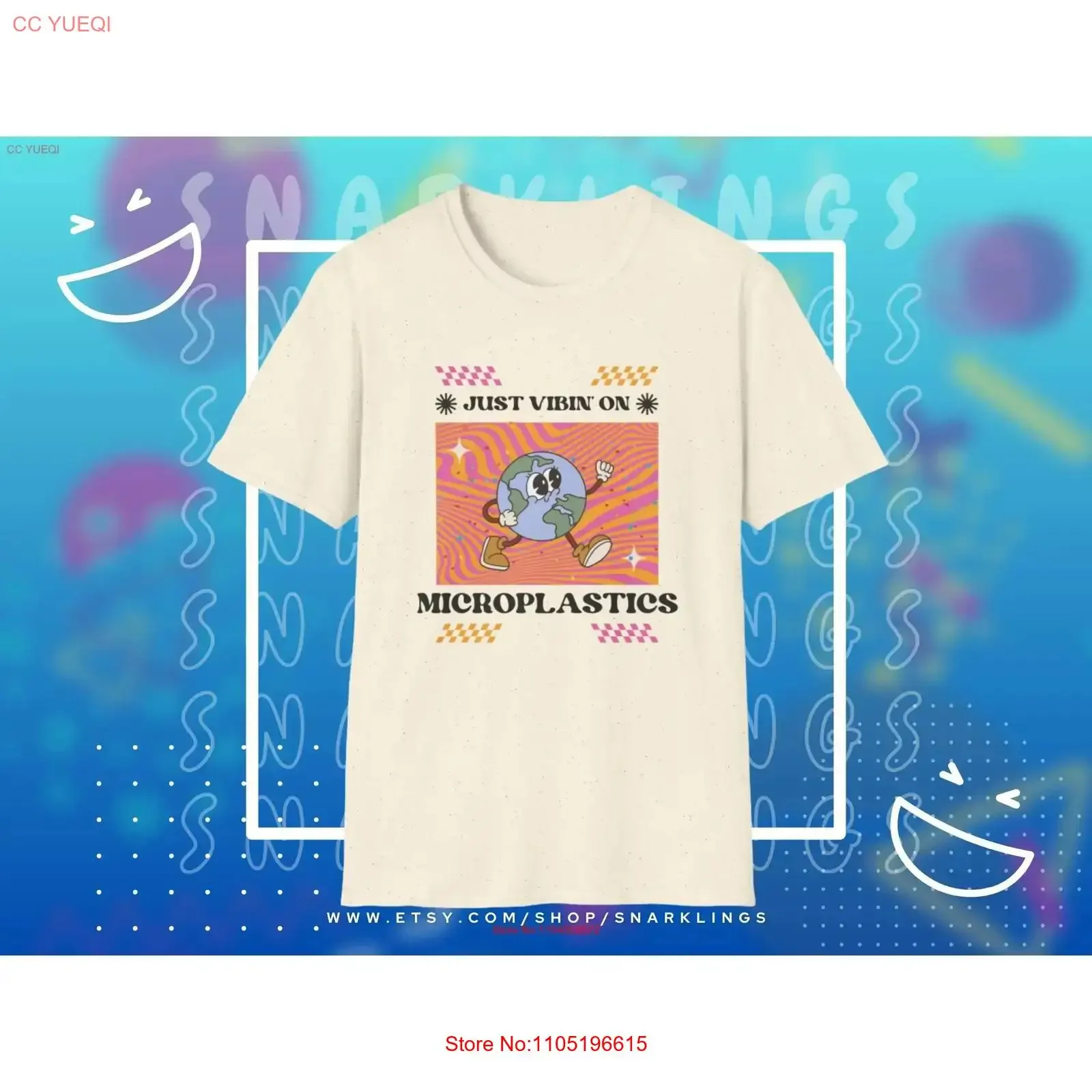 Vibin' on Microplastics T Shirt Satire I Love Funny Climate Change Humor Offensive Gen Z Top vintage Washed homme Casual