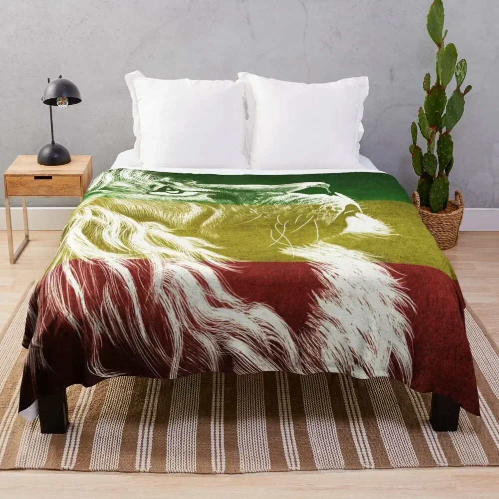 

King Of Judah / Rastafarian Rasta Lion Throw Blanket Decorative Sofas Weighted Blankets