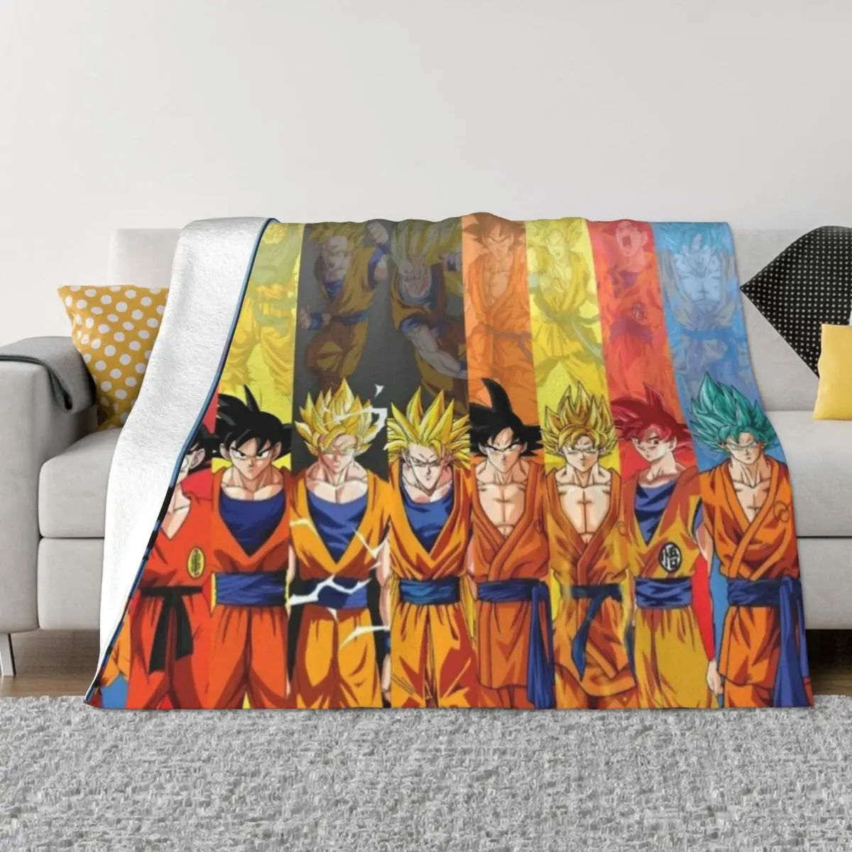 

Comfortable Dragon Ball Z Dragonball Anime Blanket Accessories Sofa Decorative Blanket Throw Warm Fleece for Office
