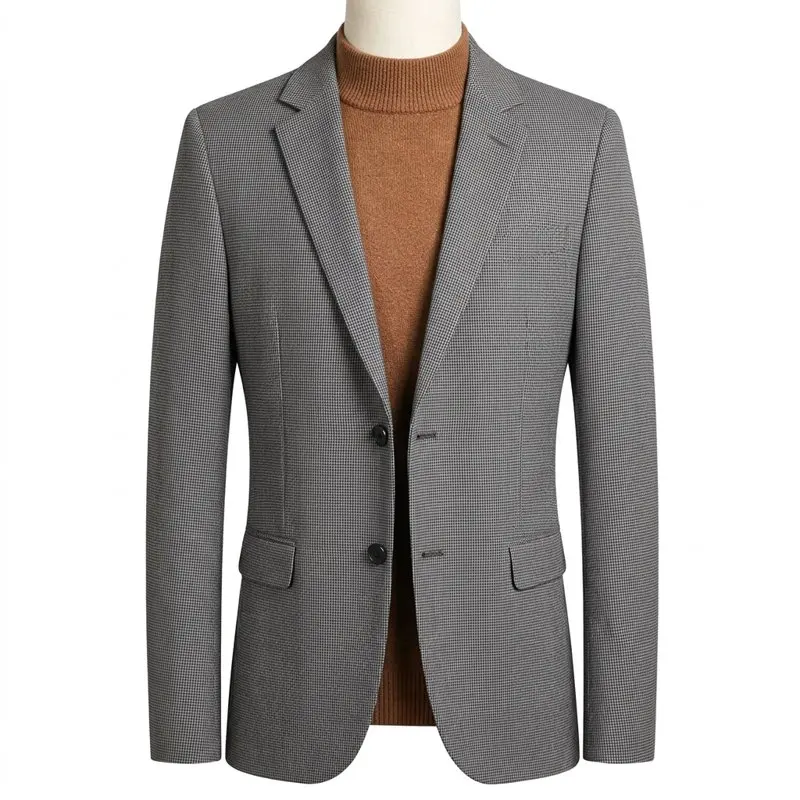 High-Quality Fashionable Men's Thickened Plaid Suit Jacket Autumn Winter New Style Casual Business Suit Elegant Trendy