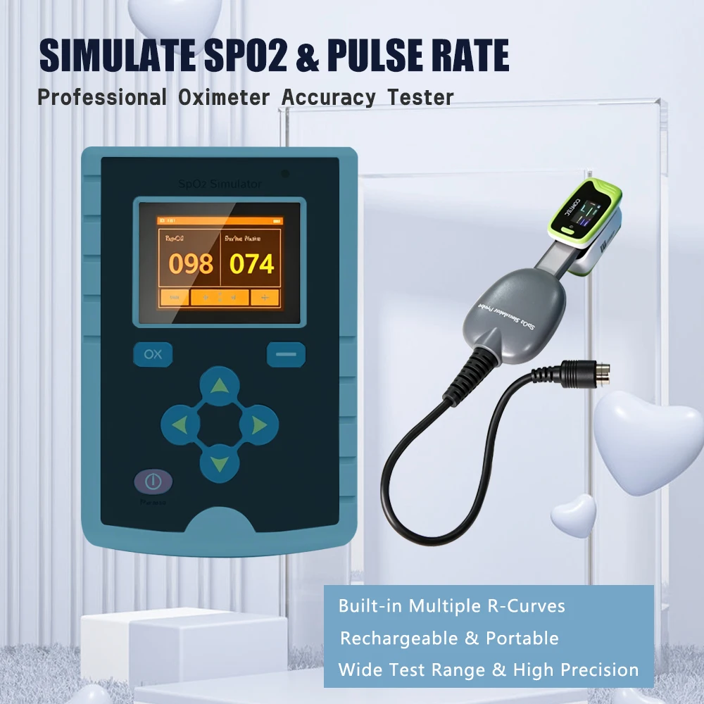 Test for Oxygen Saturation & Pulse Rate Simulation CONTEC MS100 Portable SpO2 Simulator Pulse Oximeter Accuracy