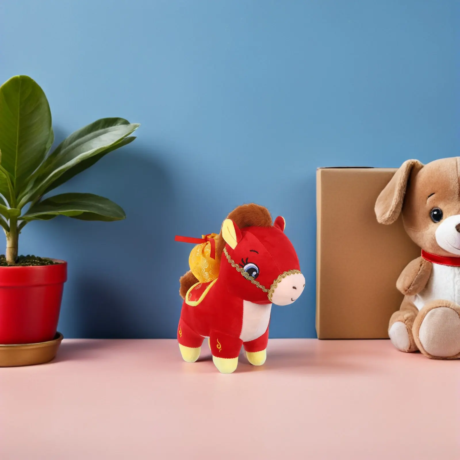 

Мягкая плюшевая игрушка-талисман 28 см, 2026 год, для декора дома и офиса, праздничное украшение к Весеннему фестивалю, зодиакальный символ Нового года