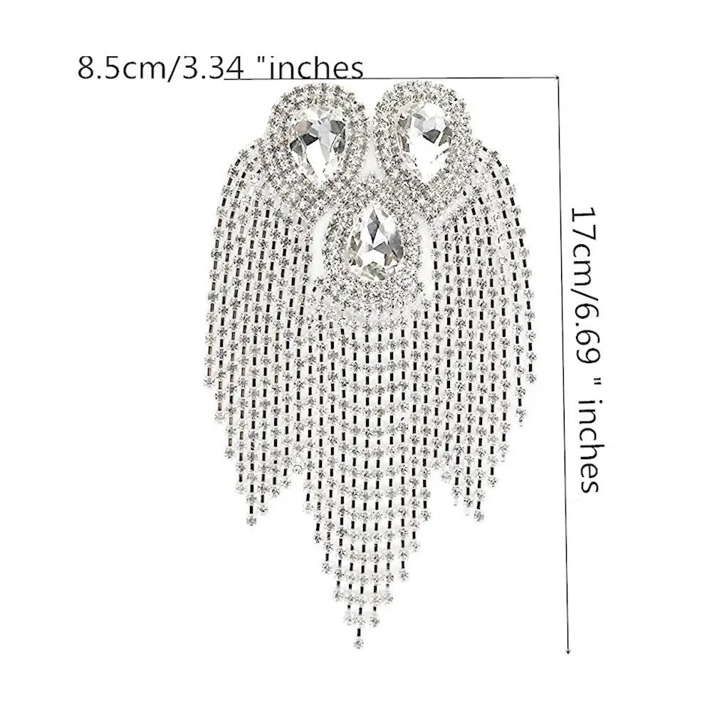 เข็มกลัดโซ่ยาวประดับพลอยเทียมลูกปัดเข็มสำหรับเสื้อผ้าผู้ชายและผู้หญิง