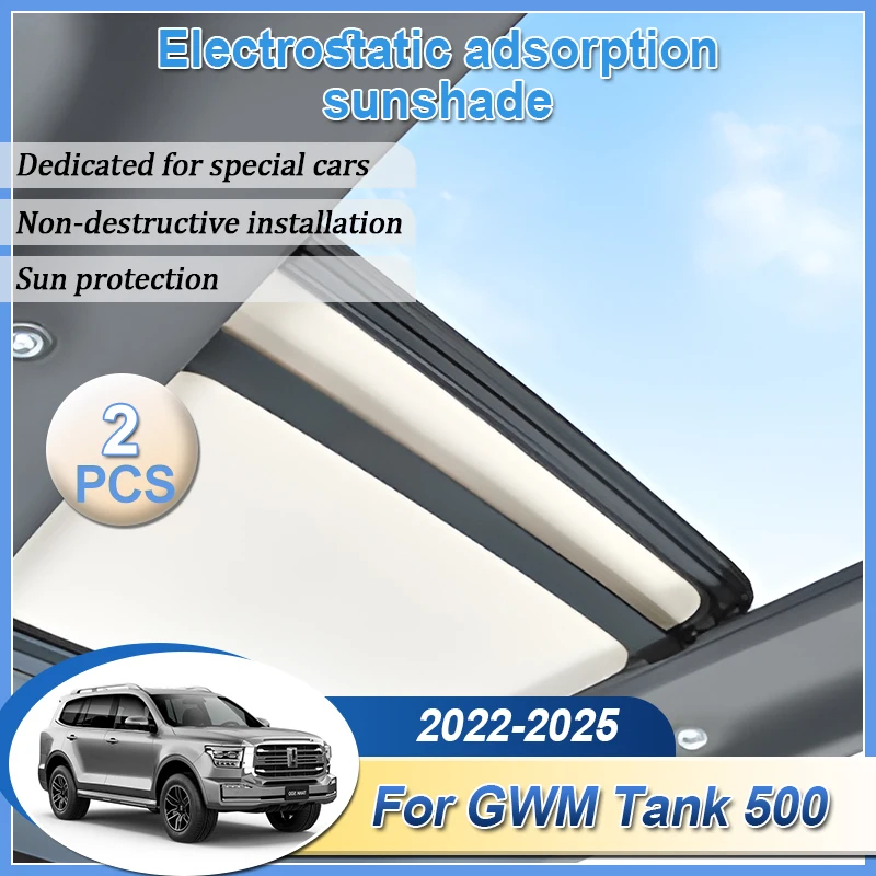 

Для GWM Tank 500 P03 2022 2023 2024 2025 солнцезащитный козырек на крышу автомобиля, электростатическая адсорбция, солнцезащитный козырек на крыше, детали для просветки, аксессуары