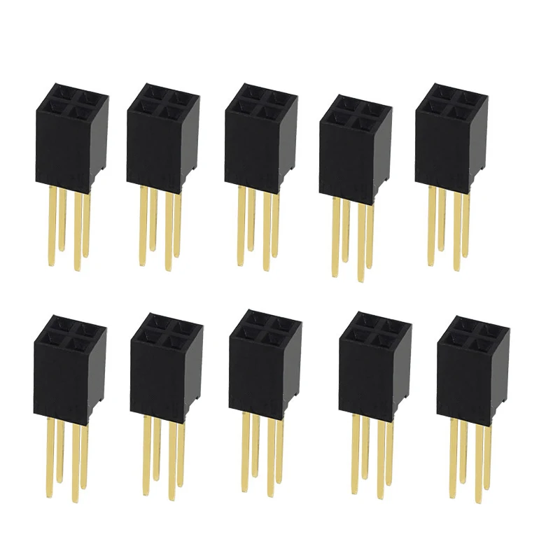 10 Stück 2,54mm Rastermaß Gerade Stiftleiste Steckverbinder 1x6/1x8/1x10/1x15/1x20/1x40 2x6/2x8/2x10/2x20 Einreihig/Zweireihig PC