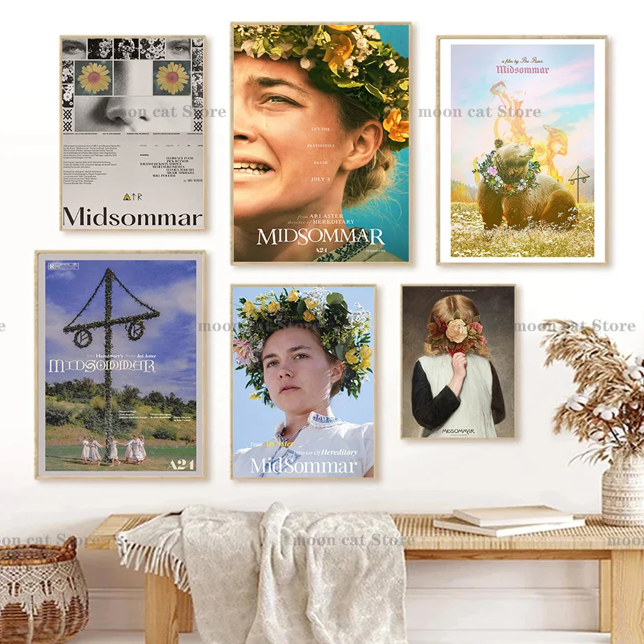 

Movie Midsommar Posters Canvas Painting Retor Horror Film Art Wall Stickers Vintage Poster And Prints For Home Room Bar Decor