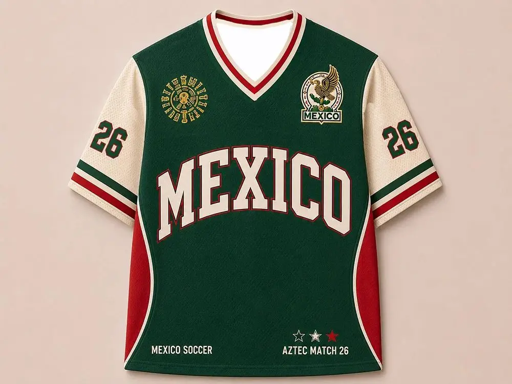 2026 Summer Mexico  Soccer Retro Football Jersey V-neck Soccer Shirt Men's  Vintage Casual Sports Tee for Fans Kids Adults